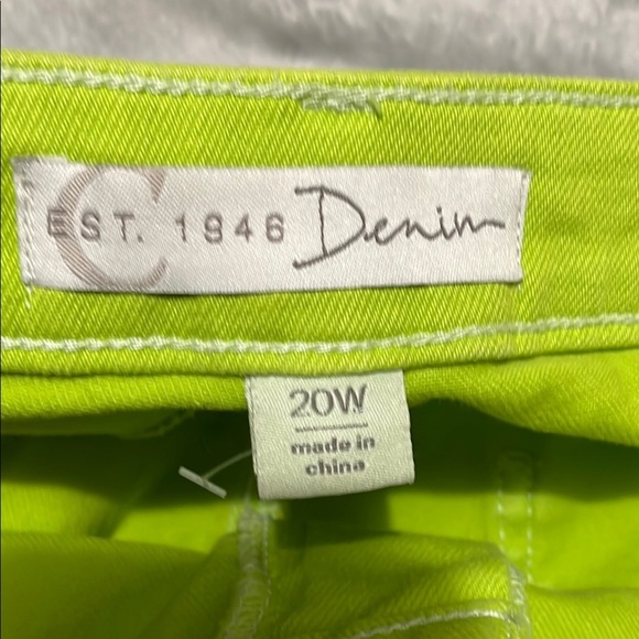 Cato  Faded Neon Green Denim Shorts Sz 20w - Picture 6 of 12